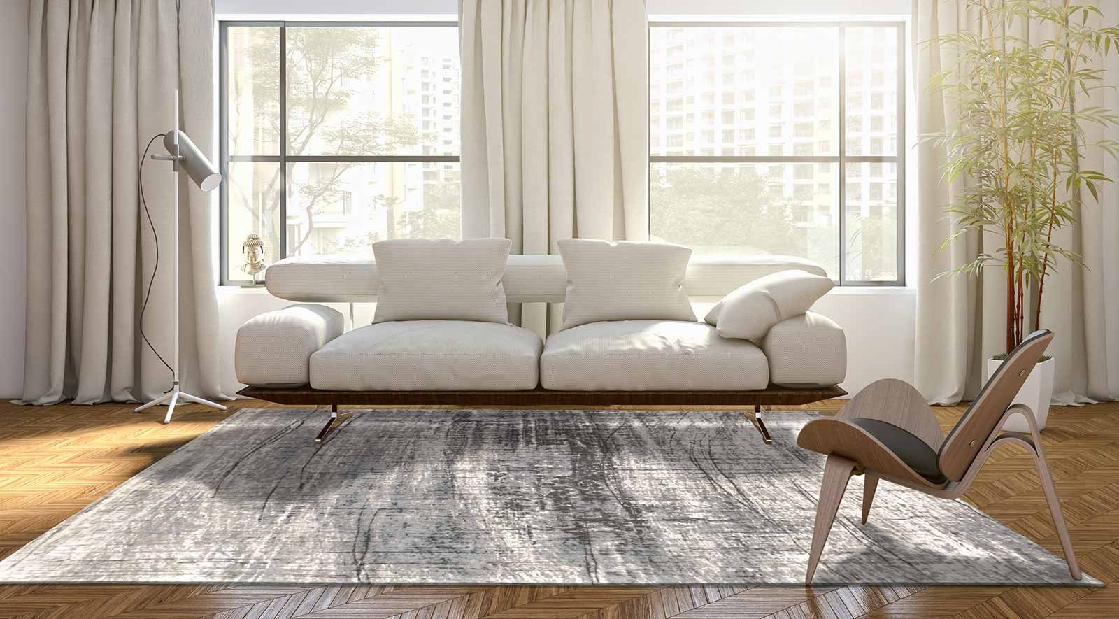 Louis De Poortere rug LX 8420 Mad Men Griff Jersey Stone interior