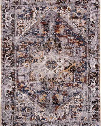 Louis De Poortere rug LX 8707 Antiquarian Antique Heriz Divan Blue