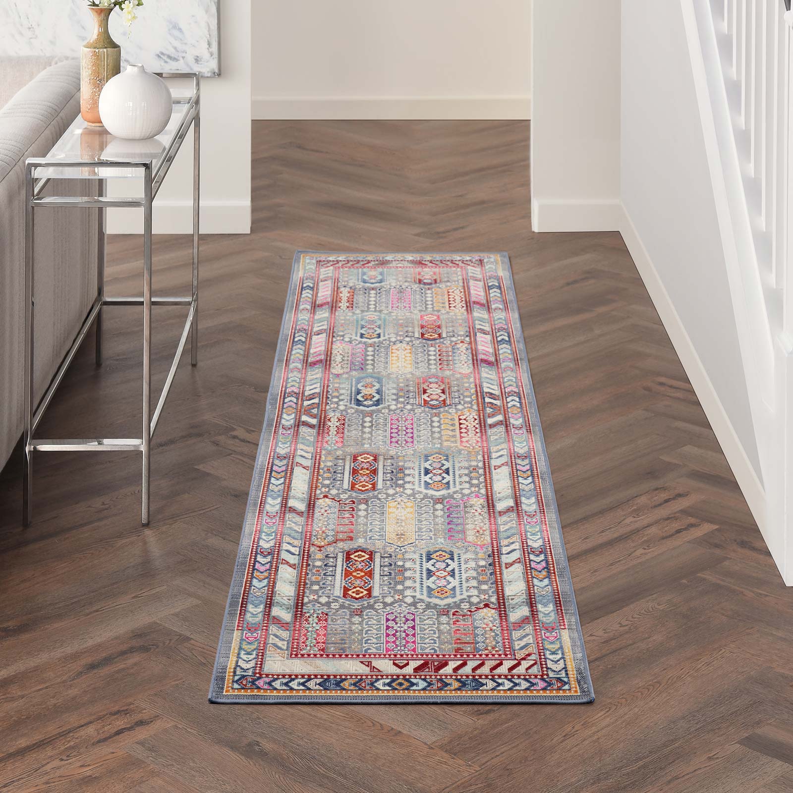 Nourison rug Vintage Kashan VKA06 GYMTC GREY MULTICOLOR 2x8 099446811929 interior