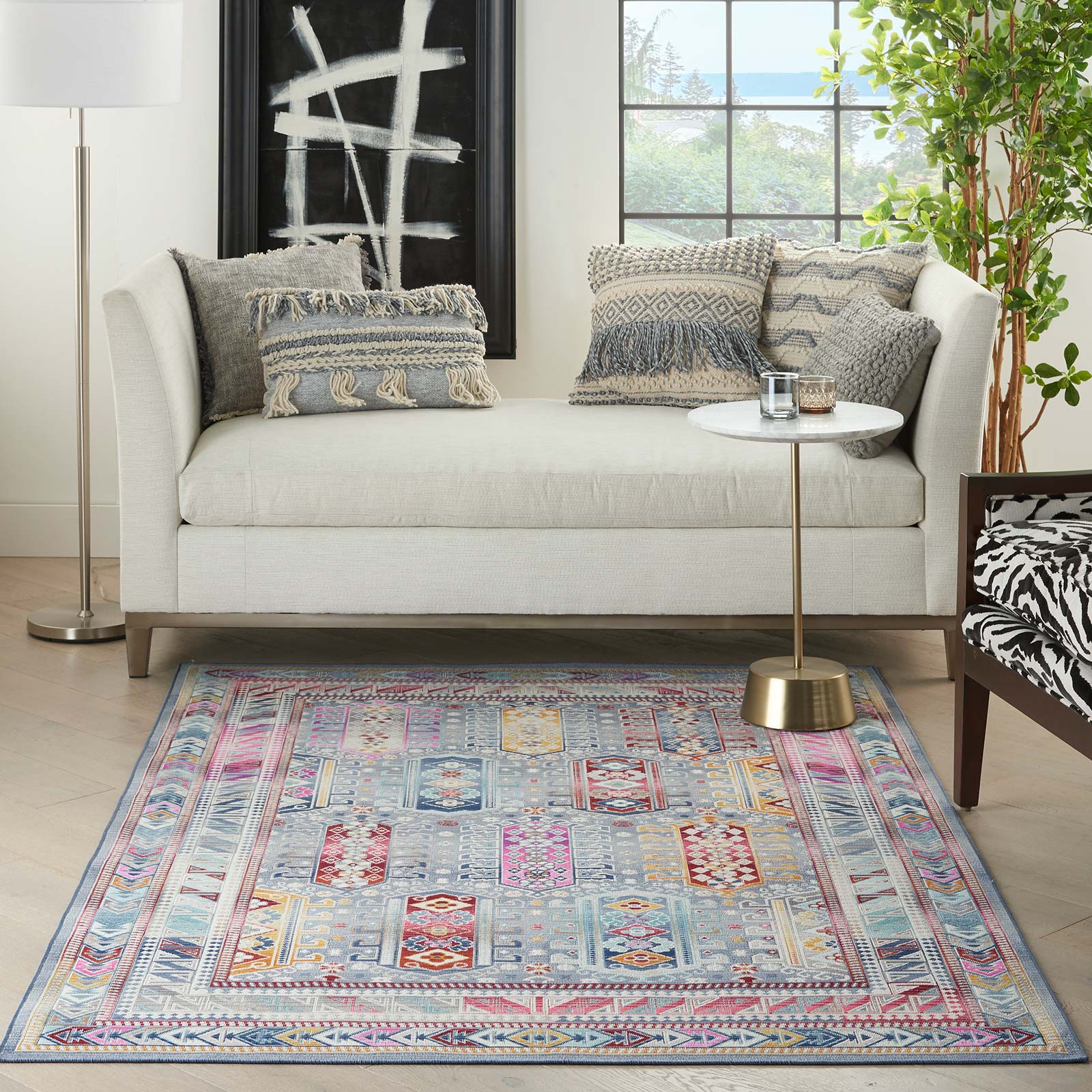 Nourison rug Vintage Kashan VKA06 GYMTC GREY MULTICOLOR 5X8 099446811967 interior 3