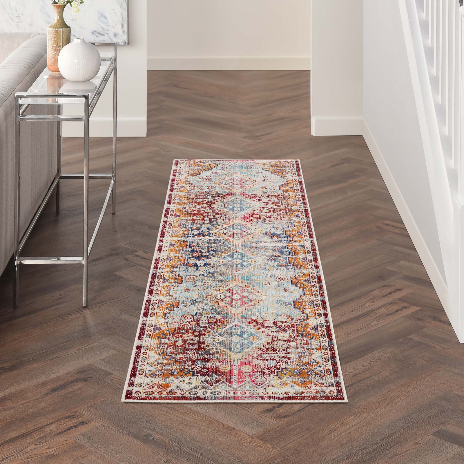 Nourison rug Vintage Kashan VKA09 MULTI MULTICOLOR 2X8 099446852380 interior