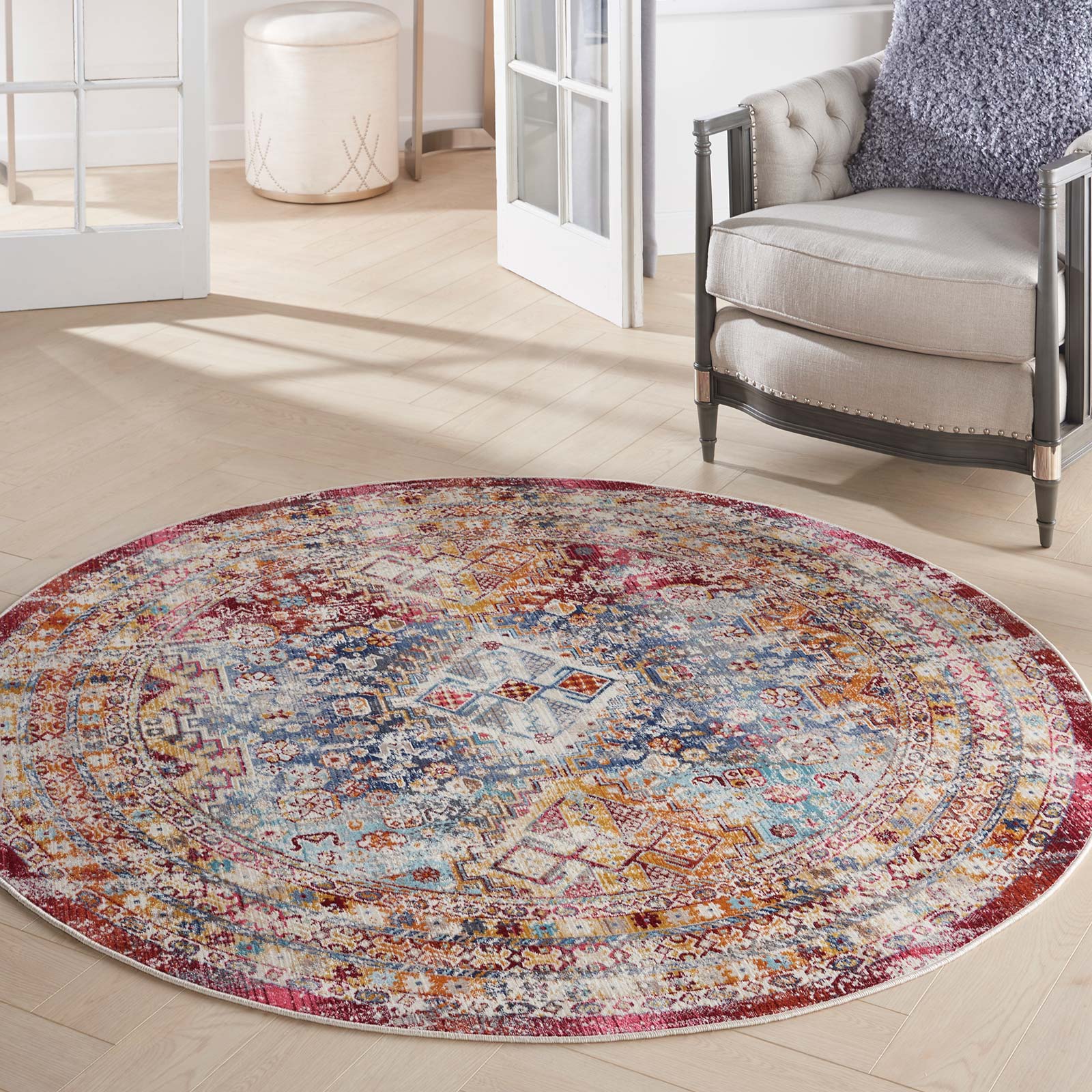 Nourison rug Vintage Kashan VKA09 MULTI MULTICOLOR 6XRND 099446852458 interior 1