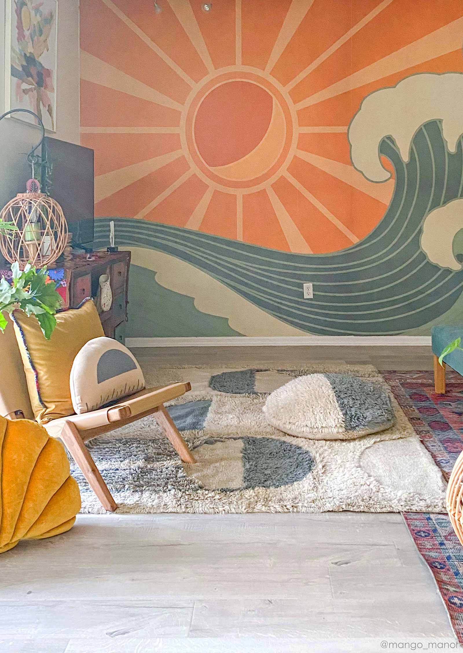 Lorena Canals Woolable Rug Sun Rays WO SUNRAY L SM mango manor 2